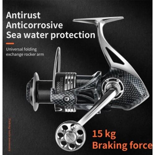 Spinning Reels 14+1 Stainless BB Full Metal Fishing Wheel 15kg Max Drag 4.7:1-5.2:1 Gear Ratio High Speed Fishing Accessories