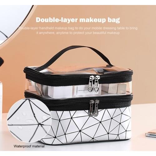 Cosmetics Bag Double Layer Makeup Beauty Makeup Brush Bags Travel Kit Cosmetic Bag Professional Multifunctional Organiser