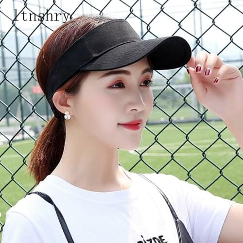 2019Summer Empty top Light Weight Plain Men Women hats Outdoor adjustable Sport Sun Visor Cap Hat for Golf Hiking Tennis Anti-UV