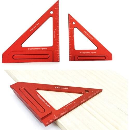 Aluminum Alloy Square Ruler 45 And 90 Degrees Triangle Level Gauge Woodworking Wide Seat Marking Line Measuring Tools