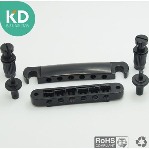 1 Set Electric Guitar Bridge Tune-O-Matic Guitar Bridge and Tail piece Chrome for LP Guitar Replacement KD