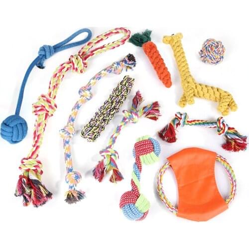 Pet Dog Toy Kit Interactive Chewing Rope Ball Toys Set for Small Puppies Medium Dogs Training Clean Teeth Rope Ball Dogs Toy