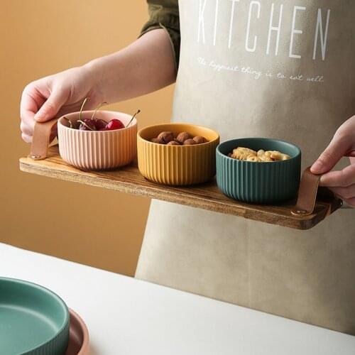 NCreative ceramic bowl hotel tray service table decoration kitchen storage supplies home decoration bowl dessert plate