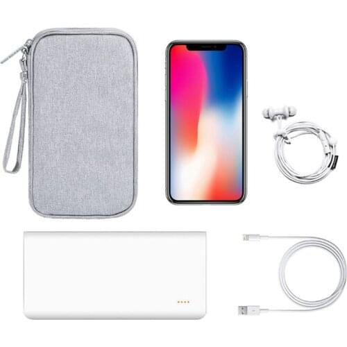 B2EF Durable Polyester Power Bank Pouch Storage Bag Mini Protable Travel Protective Carrying Case Pack for Earphone Cellphones