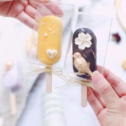 Transparent Popsicle Ice Cream Packing Box Candy Chocolate Cookie Plastic Packaging Box DIY Homemade Popsicle Molds