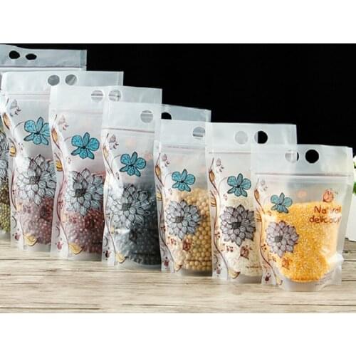 Ferimo 50pcs Transparent food stand up pouch snacks sealed packaging bags flower tea nuts dried fruit longan ziplock bags