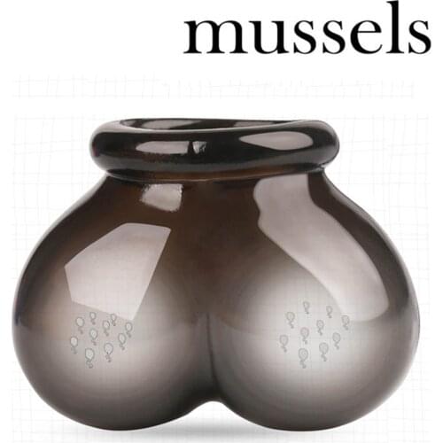 Mussels Male Scrotum Bull Ball Bag Sex Toy For Men Testicle Bondage Stretcher Snug Penis Delay Ballstretcher Ballsack Adult Toys