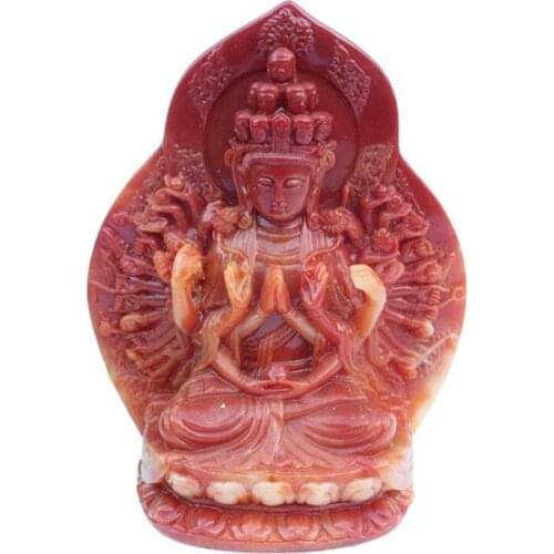 Shoushan stone carving Buddhist Avalokiteshvara desktop Home Furnishing thousand Avalokiteshvara ornaments