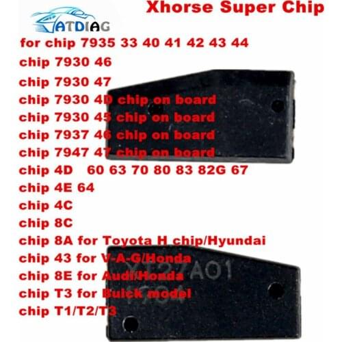 20pcs/lot Xhorse VVDI Super Chip Transponder for ID46/4D/4C/8C/8A/T3/For Toyota H chip for VVDI2 VVDI Key Tool and Mini Key Tool