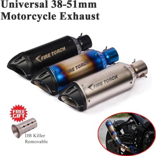 Inlet 51mm Motorcycle SC GP Racing Project Exhaust Pipe Modified Stainless Steel Muffler For R15 Ninja 300 NVX155 CBR250 R3 GY6