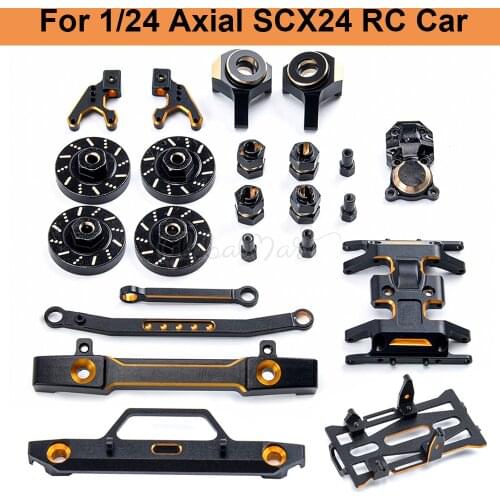 Rear Bumper Steering Knuckles Linkage Wheel Hex Shock Absorber Plate For 1/24 1:24 RC Crawler Car Axial SCX24 90081 Upgrade Part