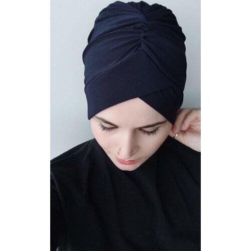 Women Hijab Cross Bone Navy Blue