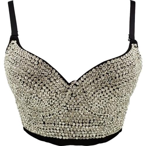 8 Colors Women High Street Beading Diamonds Top Party Club Stage Arena Spaghetti Strap Short Designer Fashion Sparkly Camis