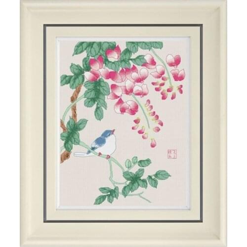 Painting Flying on the Branches Cross Stitch Set Cross-stitch Kit Embroidery Needlework Craft Packages Fabric Floss