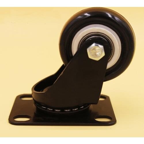 1.5 Inch Black Swivel Flat Casters Sofa Baby Bed Trolley Wheels Load-Bearing 50kg Hardware Furniture PU Rubber Castors