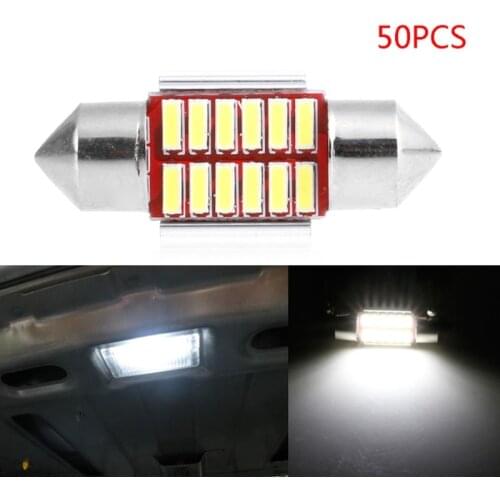1Pc 31mm 4014 12SMD C5W LED Canbus Festoon Dome Lamp Car License Plate Light F19A