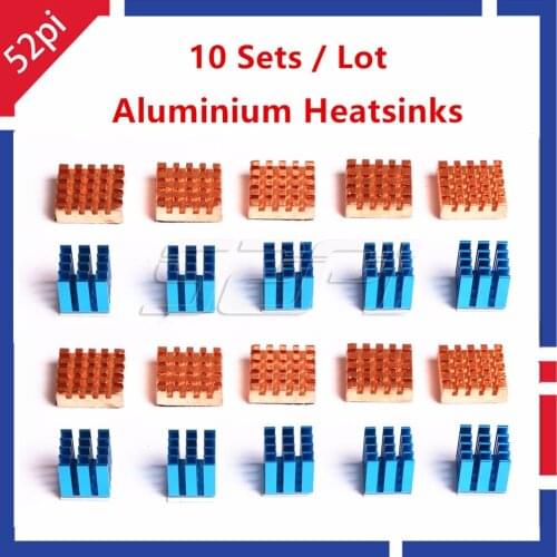 10 Sets! Copper Aluminium Cooling Heatsinks for Raspberry Pi 3/2 Model B