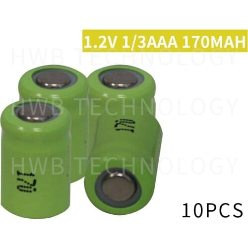 10 Pieces/lot KX Original New 1.2V 1/3AAA 170mAh Ni-Mh 1/3 AAA Ni-Mh Rechargeable Battery Free Shipping