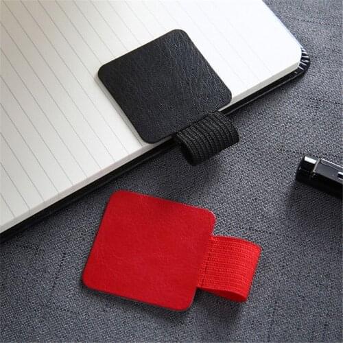2PCS Self Adhesive PU Leather Pen Clip Rubber Elastic Loop Pencil Clip Notebook Diary Journals Clipboards Pen Holder Papeleria
