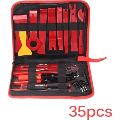 35pcs Auto Car Audio Radio Interior Door Panel DIY Installation Pry Tool Repair Hand Tools Kit Screwdriver Pliers Remover