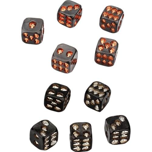 5pcs Party Cool Skull Dice 6-Sided KTV Party Entertainment Pool Leisure Toys Props Game Dice DND Dice