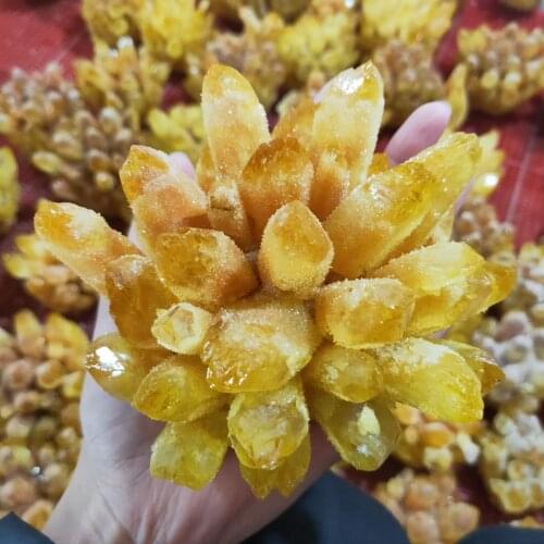 700-800g Natural yellow Ghost Phantom Quartz Crystal Cluster rock stones and crystals mineral reiki Healing Specimen Home