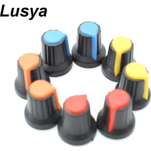 8 Pcs 4 Color Each 2pcs Potentiometer Knob Switch Cap Inside Diameter 6mm Outside Diameter 15mm * High 17mm B2-006