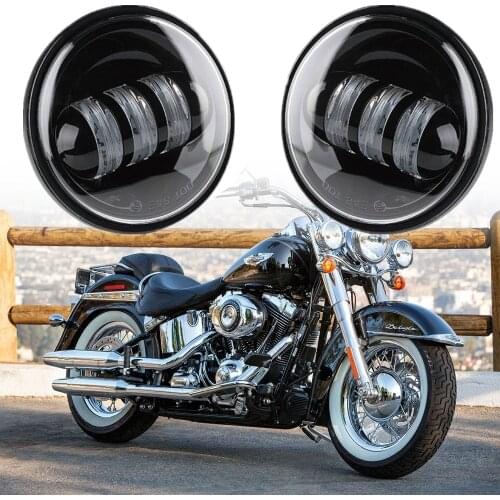Motorcycle Accessories 4 1/2 4.5 Inch LED Fog Lights Projector Auxiliary Passing Lamp 30W Black/ Chrome