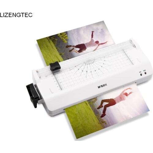 Free Shipping LIZENGTEC Hot &Cold with Paper Trimmer & Corner Rounder Roll Laminator Machine for A4 Paper Photo