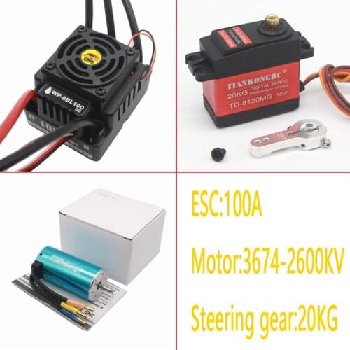 1/8 short card big foot off-road climbing remote control car 3674 brushless motor motor 120A waterproof electric tone
