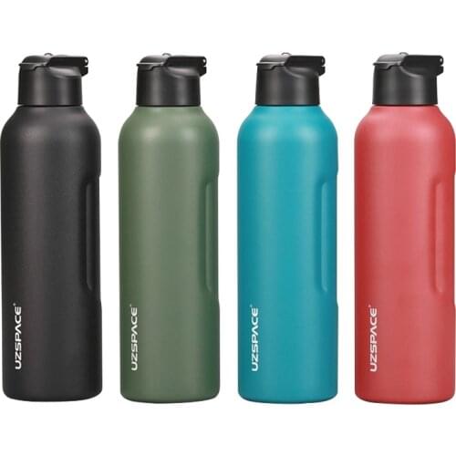 Stainless Steel Water Bottle with Cup with Straw Vacuum Flask Heat Insulation Travel Portable Insulation Cup 1000 Ml Kettle