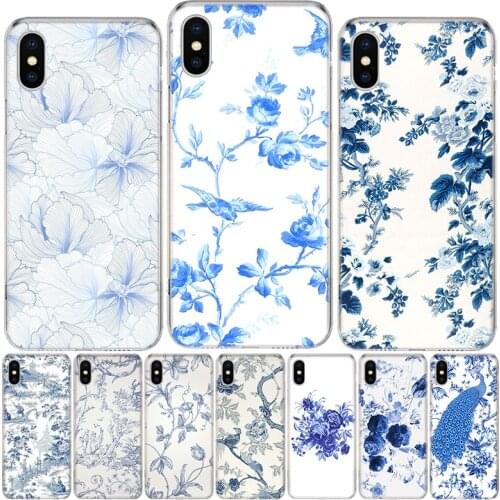 Blue and white porcelain Phone Case For Iphone 12 MIni 11Pro MAX XS 8 7 6 6S Plus X 5 5S SE XR SE 2020 Cover Shell Coque
