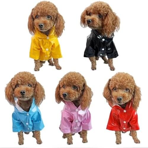 Summer Outdoor Puppy Pet Rain Coat Hoody Waterproof Jackets PU Raincoat for Dogs Cats Apparel Clothes Dog Raincoat Dog Clothes