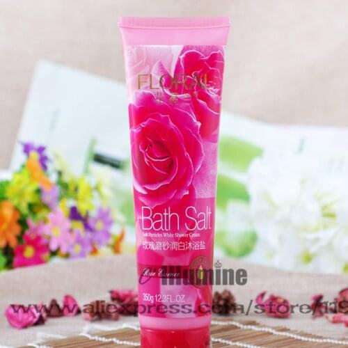 Rose Bath Scrub Salt Body Shower Fragrance Gel Lotion Dead Skin Remove Eofoliator Whitening Smooth Tender Clean Nourishing 350g