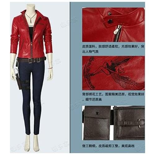 Anime Claire Redfield Cosplay Red Jacket Costume Adult Hoodie Jacket Sweatshirts