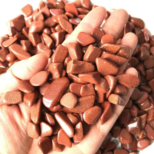 Wholesale 50g 3 Size Natural Goldstone Quartz Crystal Gold Sand Rock Chips Beads Healing Stones and Crystals