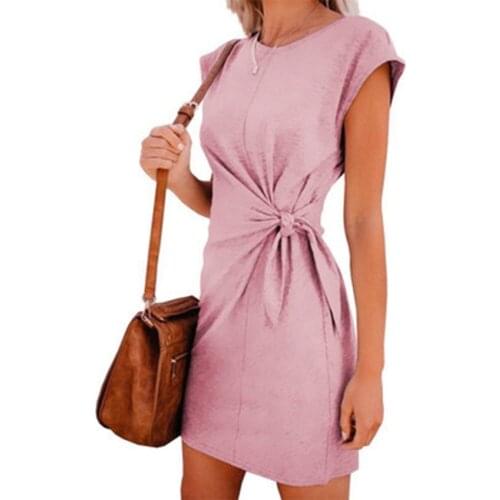 Stitching contrast Lapel sleeveless 6 color dress large hem dress thin Corset Stripe loose dress Slim Women Summer Party dress