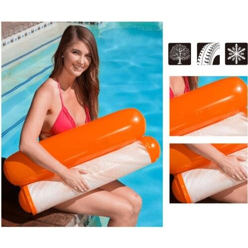 Floating Water Hammock Float Lounger Floating Toys Inflatable Floating Bed Chair Swimming Pool Foldable Inflatable Hammock Bed