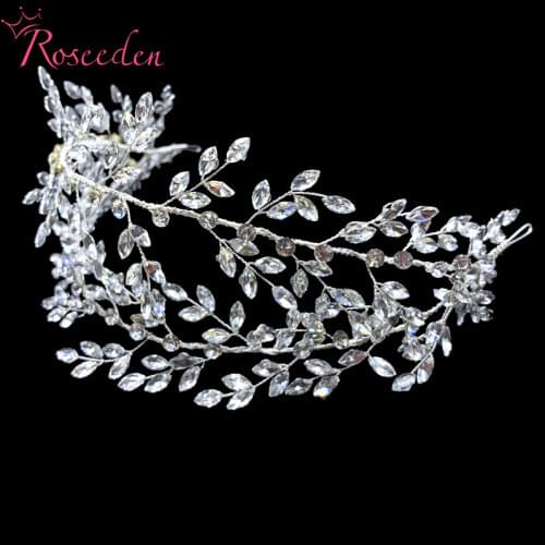 Luxury Flexible Wedding Headband Handmade Rhinestones Bridal Headpiece Bridesmaid Gift Jewelry RE4152