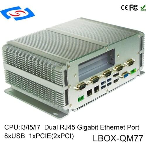 Industrial computer with intel core i3 i5 i7 High Quality Industrial Grade fanless Design Windows 7 Compact Computer Mini Box PC