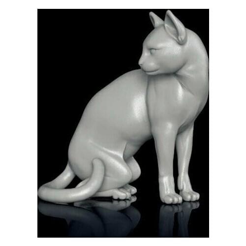 Unassambled 1/16 high 25mm Cat Sitting modern Resin figure miniature model kits Unpainted