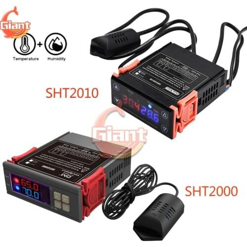 SHT2010 SHT2000 AC 110V-220V LCD Digital Hygrostat Thermostat Humidity Temperature Controller Regulator Heating Cooling Control