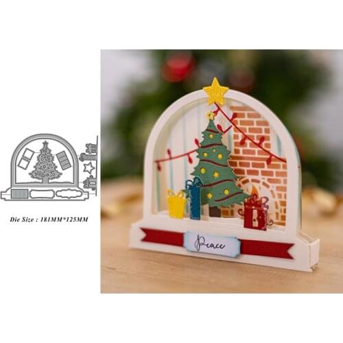 Christmas Tree Gift Ornament Metal Cutting Dies Stencil Scrapbooking Embossing 2021 New Christmas Craft Dies Diy Molds