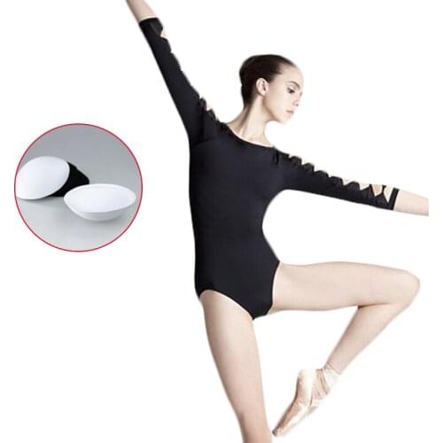 Sexy Backless Unitard Adult Girl Black 3/4 Long Sleeve Dance Practice Leotard Cotton Spandex Gymnastic Ballet Leotards For Women