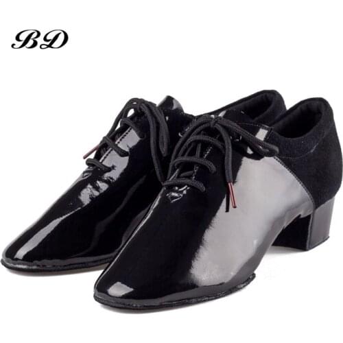 Imported Patent Leather Latin Dance Shoes Ballroom Shoe Modern Soft Cowhide Sole Very Wearable Heel 4.5 cm BD 417 JAZZ SHOES HOT