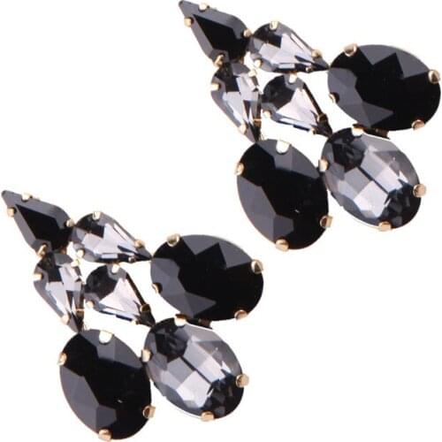 Unique Design Rhinestone Hook Earrings Fashion Jewelry Ladies Accessories