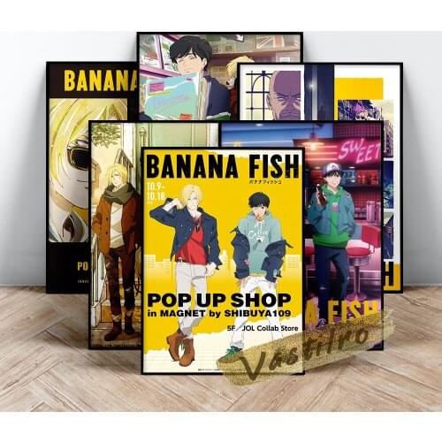 Japan Anime Banana Fish Poster, Game Cartoon Character Wall Art, Japanese Comic Protagonist Wall Picture, Living Room Wall Decor
