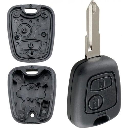 2 Button Car Remote Key Shell Car Key Case keys replacement with 206 Blade and 2 Micro Switches for Peugeot 106 206 306 406