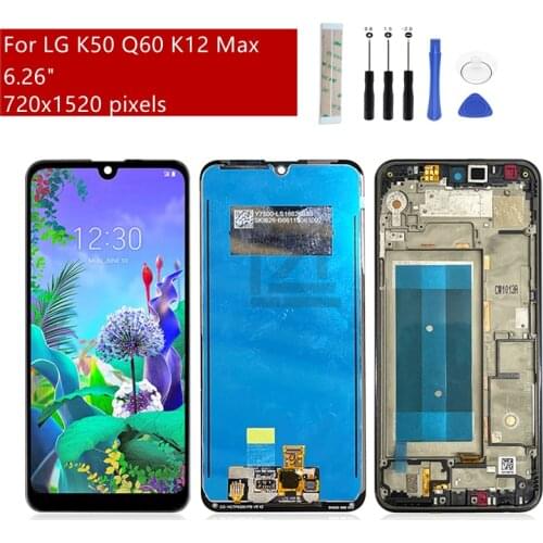 For LG Q60 K50 LCD Display Touch Screen Digitizer Assembly For LG K12 Max LCD LMX520BMW Display Replacement Repair Parts 6.26"
