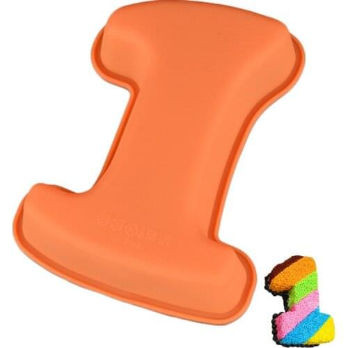 1PCS Silicone Number 0-9 Shape Food Grade Cake Mold For Chiffon Jelly Dessert Birthday Cake Decoration Baking Pan